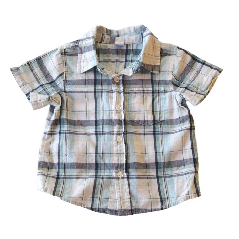 Button Up Short Sleeve Dress Shirt Baby 18 Months